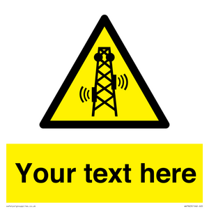 Custom warning RF radiation transmitter